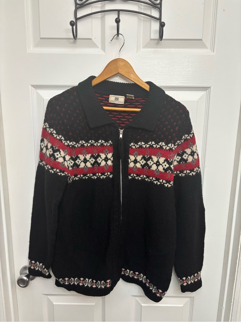Women’s Gorpcore Nordic 100% Shetland Wool Full Zip-Front Fair Isle Cardigan